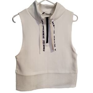 Woman's sleeveless half zip top with fishnet Sz. Small